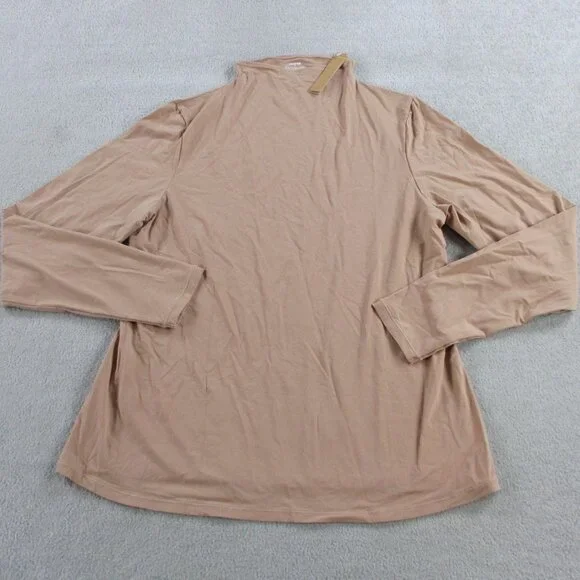 SKIMS Fits Everybody Turtleneck Top Womens 2X Sienna Tan Long Sleeve Stretch NWT - Picture 2 of 9